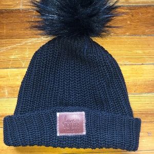 Love Your Melon Pom Beanie - Black